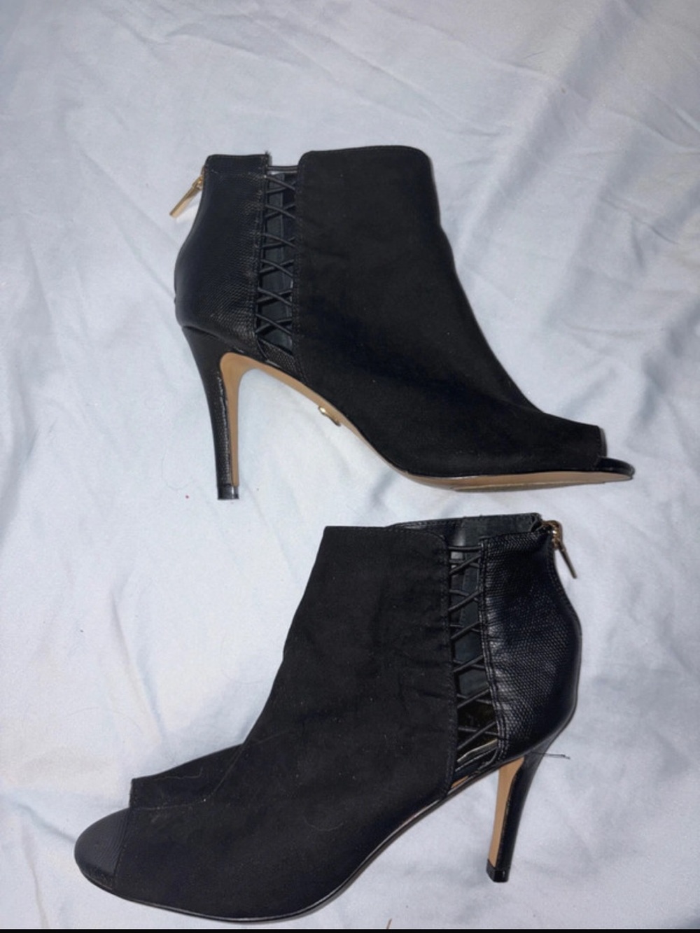 Thalia Sodi Kaarmen Peep Toe Heeled Boots, Size 8